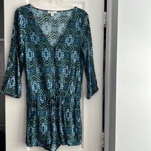 Ella moss shorts romper 3/4 sleeve